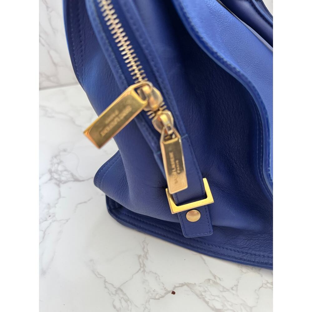 YSL Saint Laurent Classic Y Cabas Chyc Satchel  Blue Leather - Picture 7 of 16